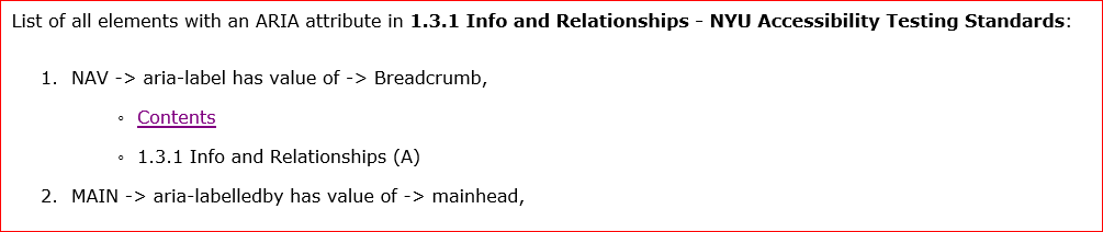 List of elements with WAI-ARIA attributes