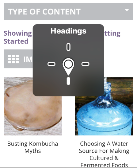 Headings selected in rotor