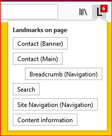 Structure of landmarks on page