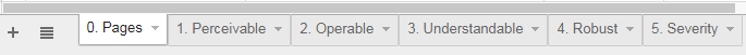 Spreadsheet worksheet tabs. Listed after image.