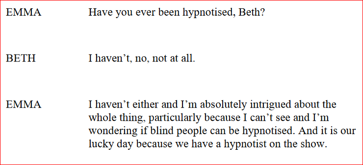 Text equivalent of the podcast